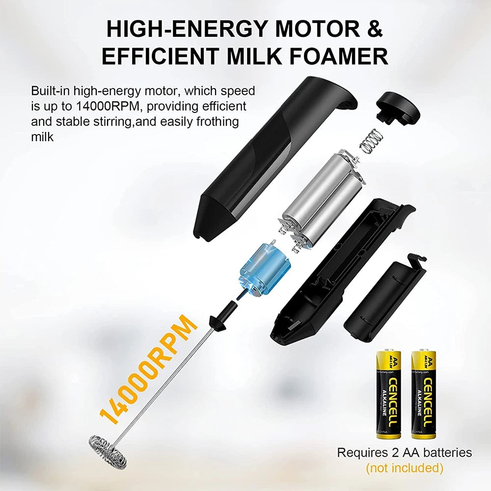 Electric Milk Frother Coffee Maker Handheld Whisk Beater