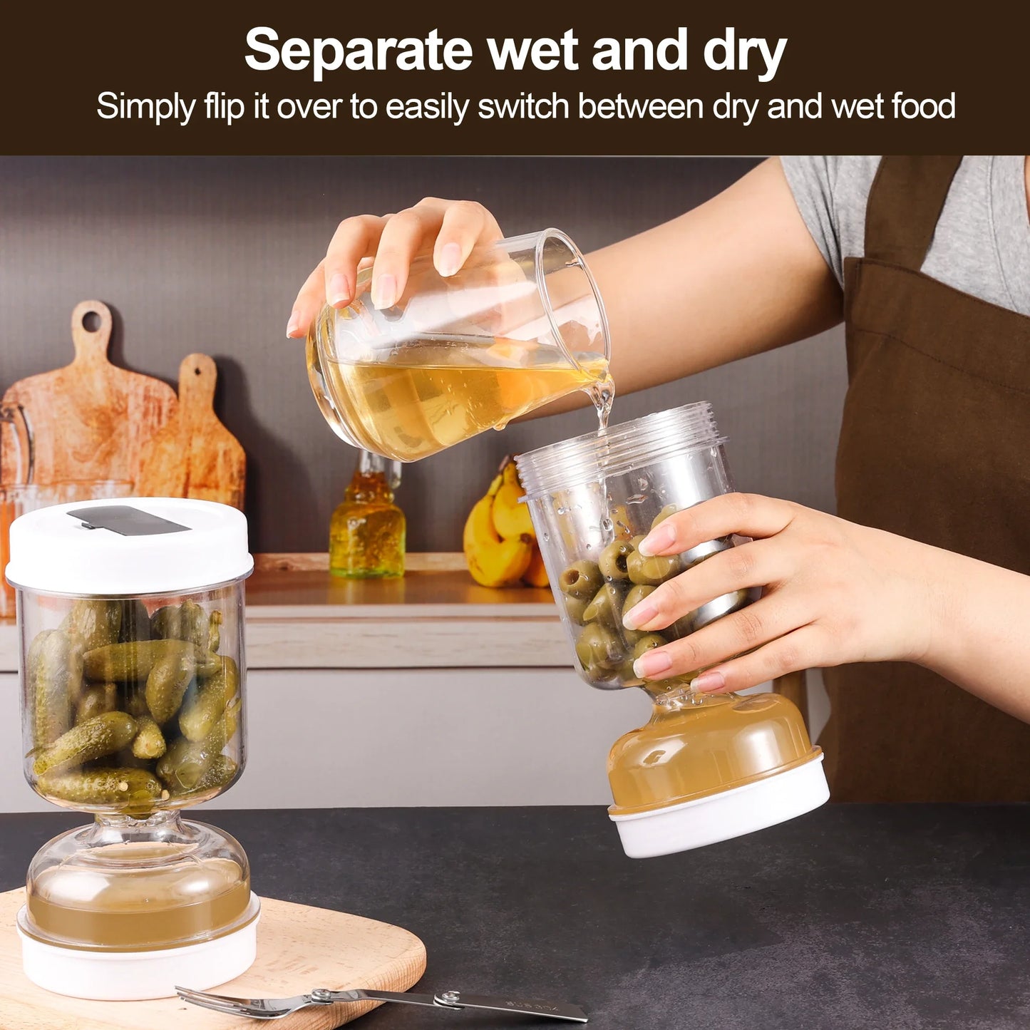 Olive and Pickle Strainer Jar