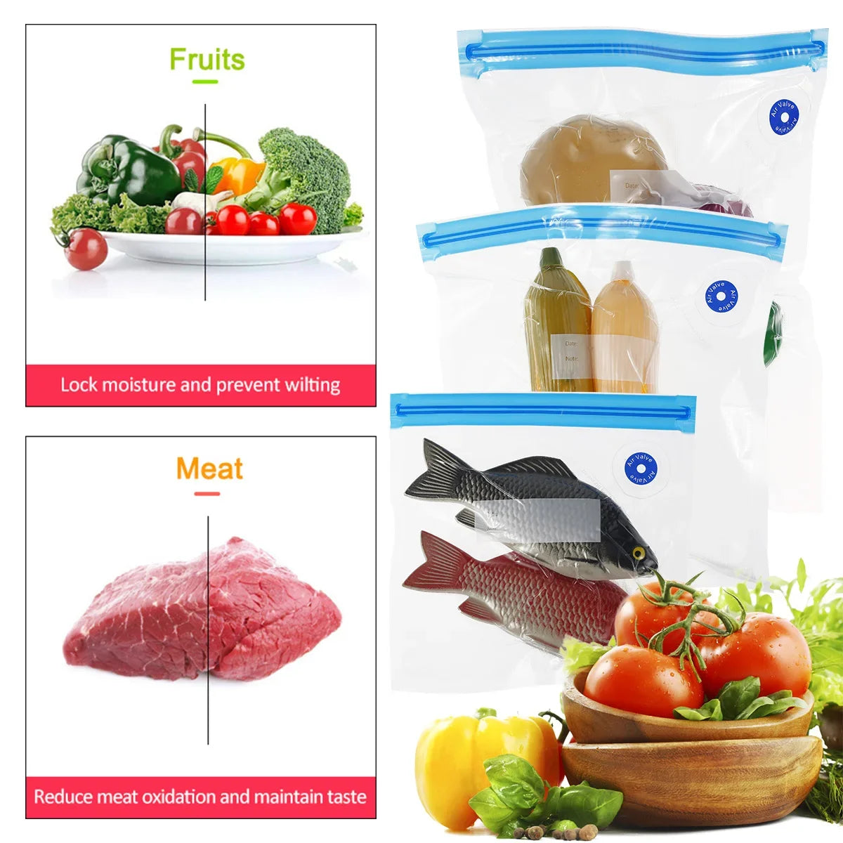 Kitchen Food Sous Vide Bags