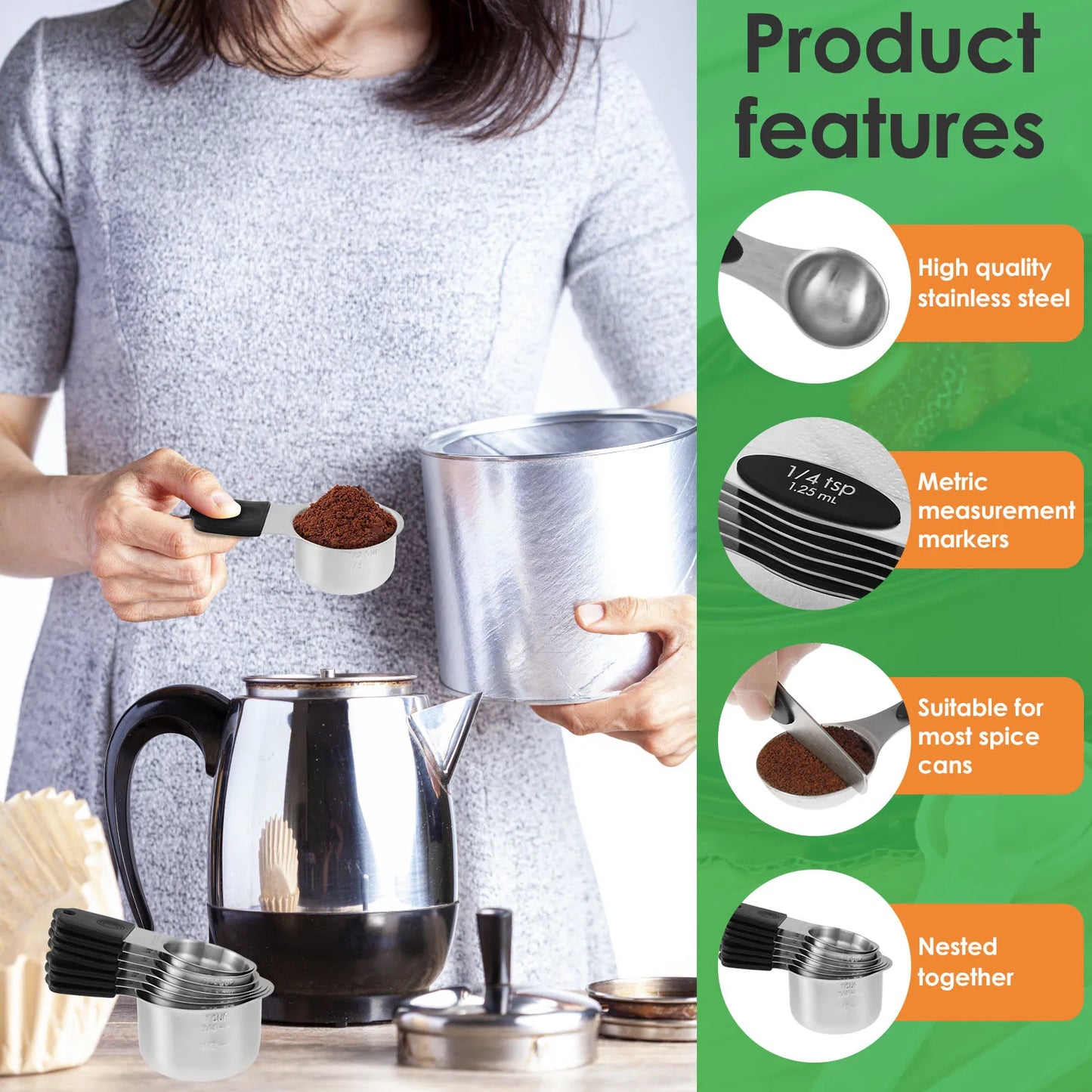 16Pcs Magnetic Measuring Cups and Spoons Set