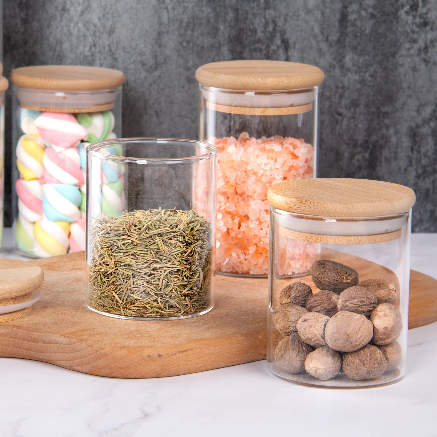 4oz Glass Spice Jars with Bamboo Lids