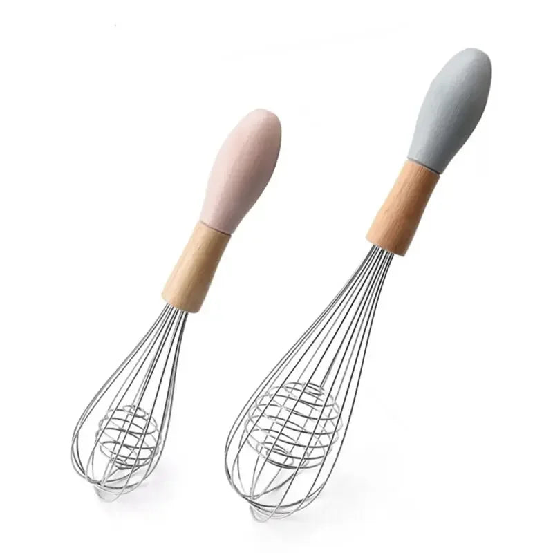 Manual Egg Blender with Wood Handle