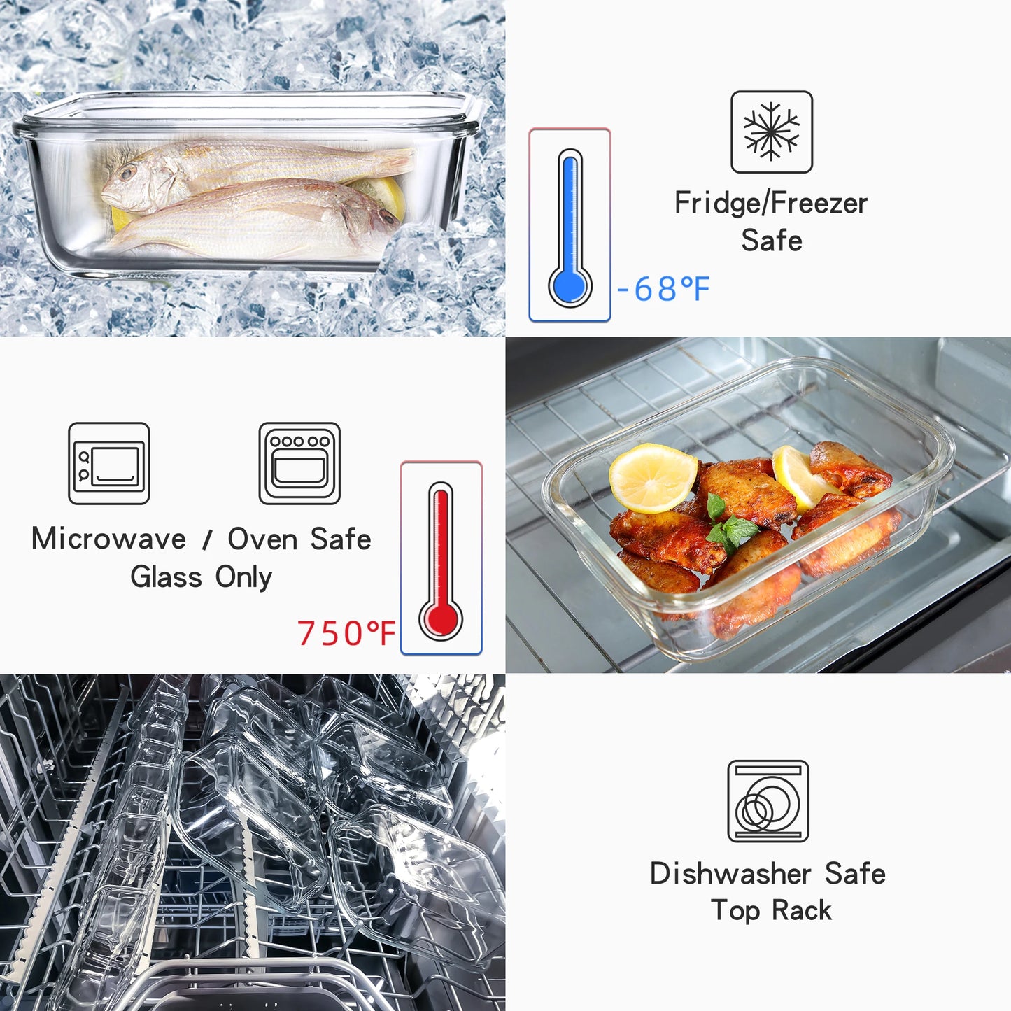 Glass Food Storage Containers with Lids
