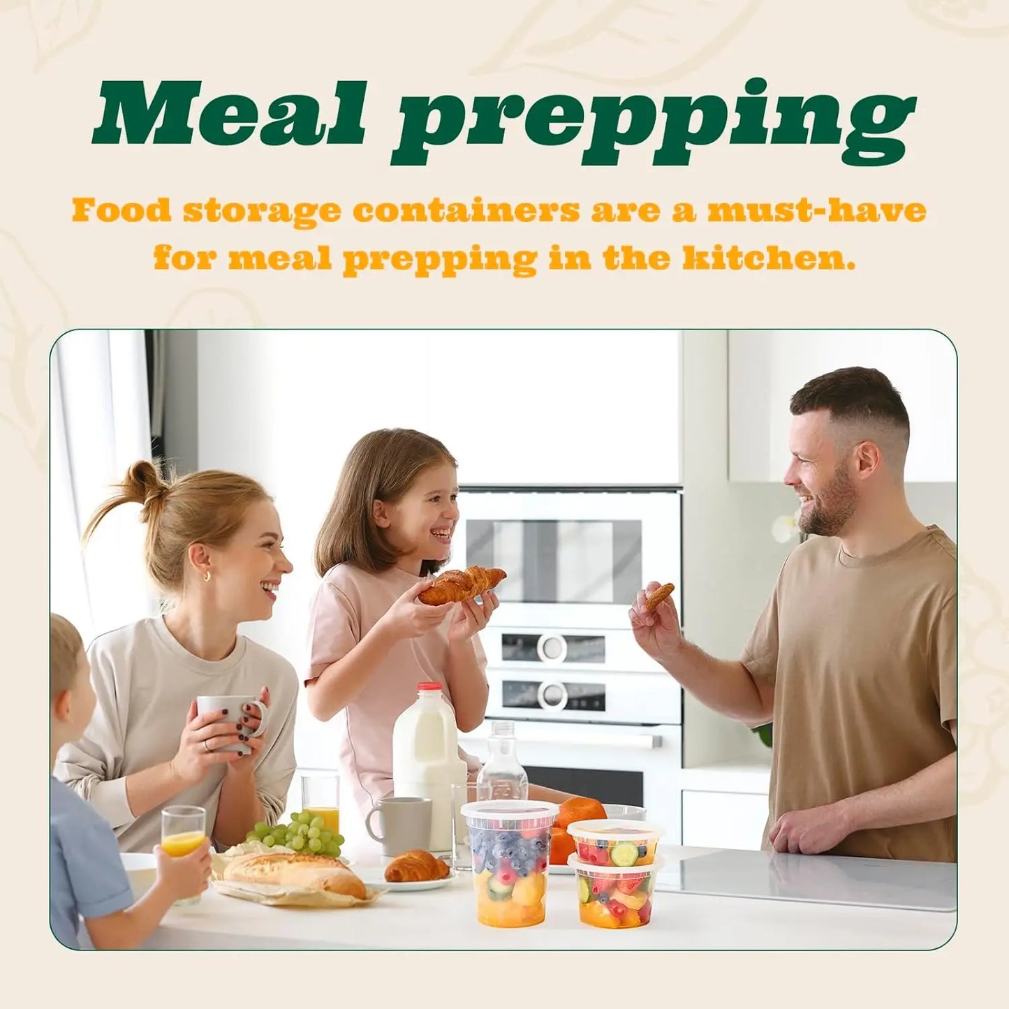 Plastic Storage Containers with Lids 8oz 16oz 32oz