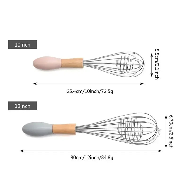 Manual Egg Blender with Wood Handle