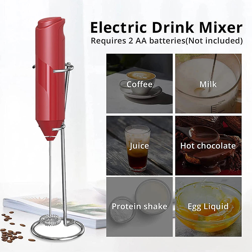 Electric Milk Frother Coffee Maker Handheld Whisk Beater