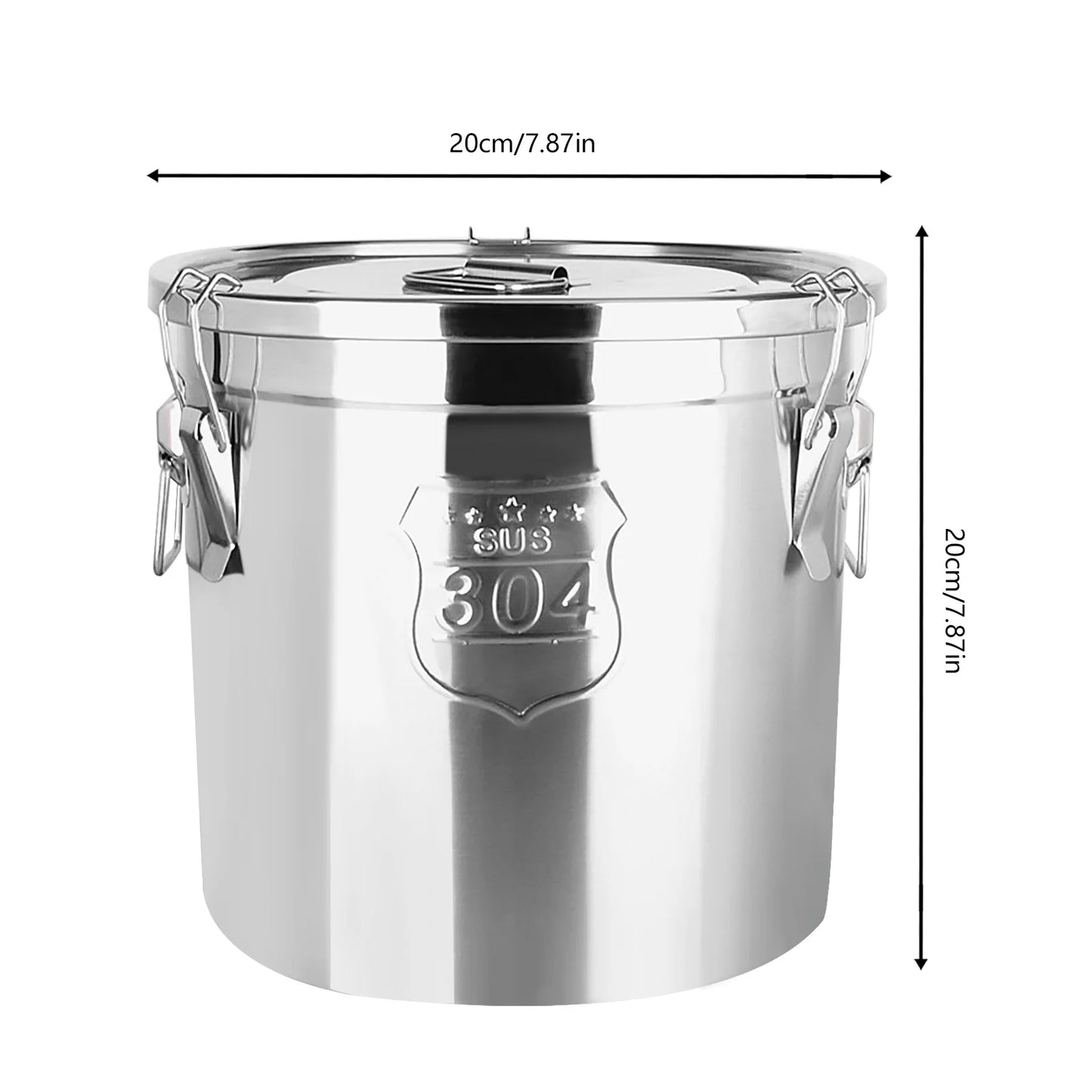6 L Stainless Steel Airtight Canister 1.3 Gal Canisters Container with Lids Kitchen Storage Tin Grain Container