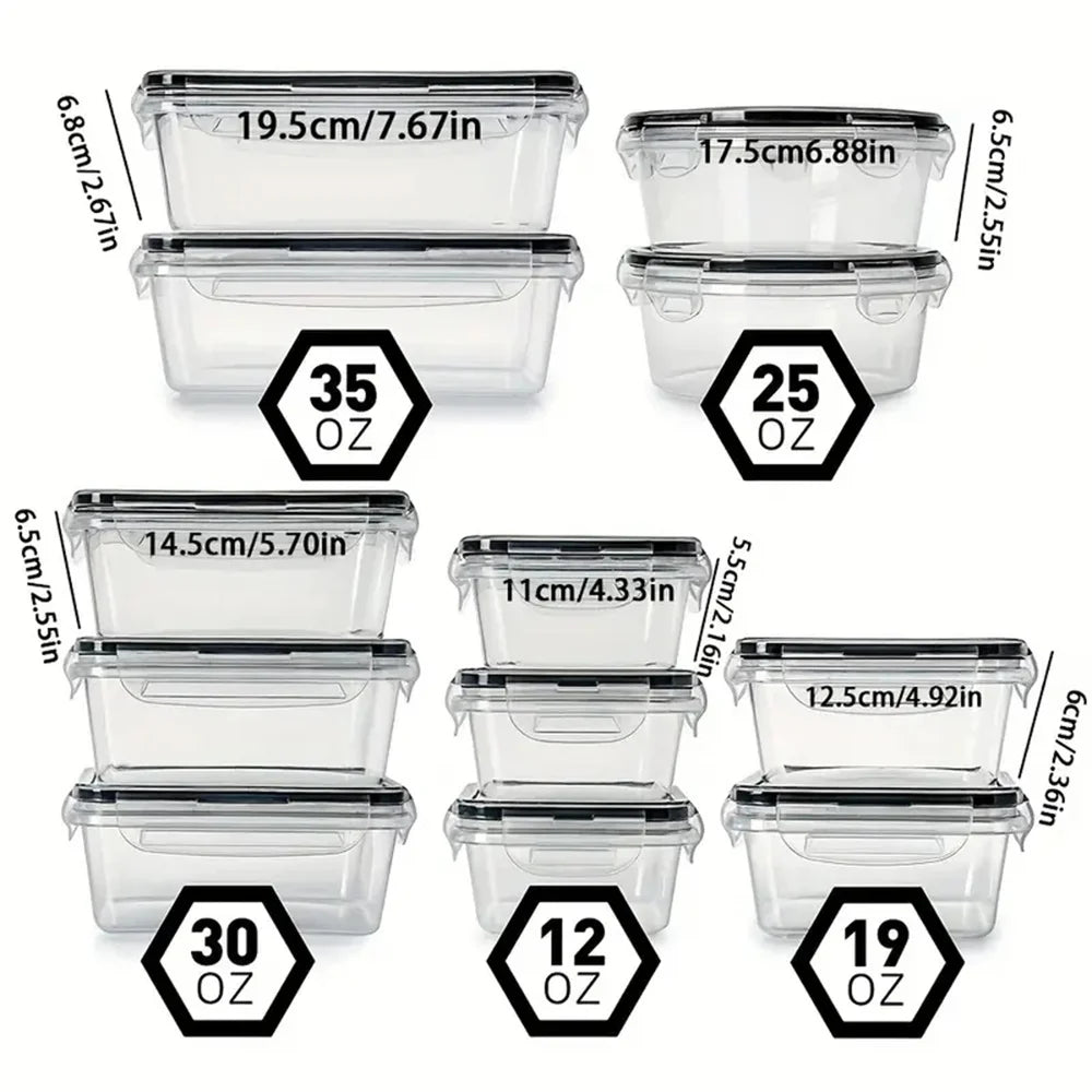 12pcs-set Food Airtight containers Lunch Boxes Set