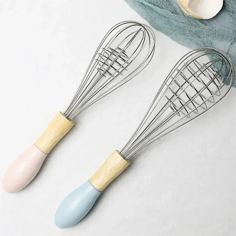 Manual Egg Blender with Wood Handle