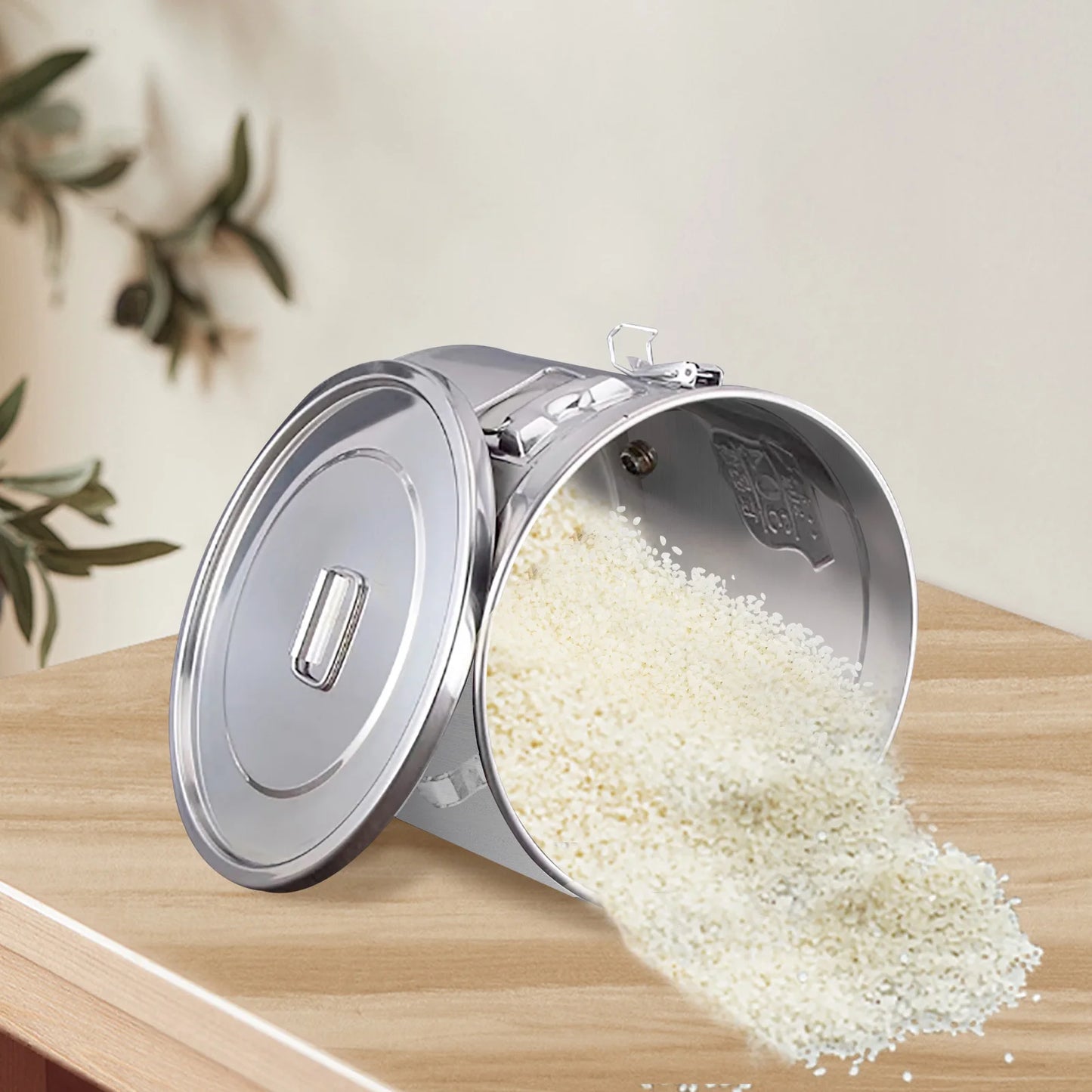 6 L Stainless Steel Airtight Canister 1.3 Gal Canisters Container with Lids Kitchen Storage Tin Grain Container