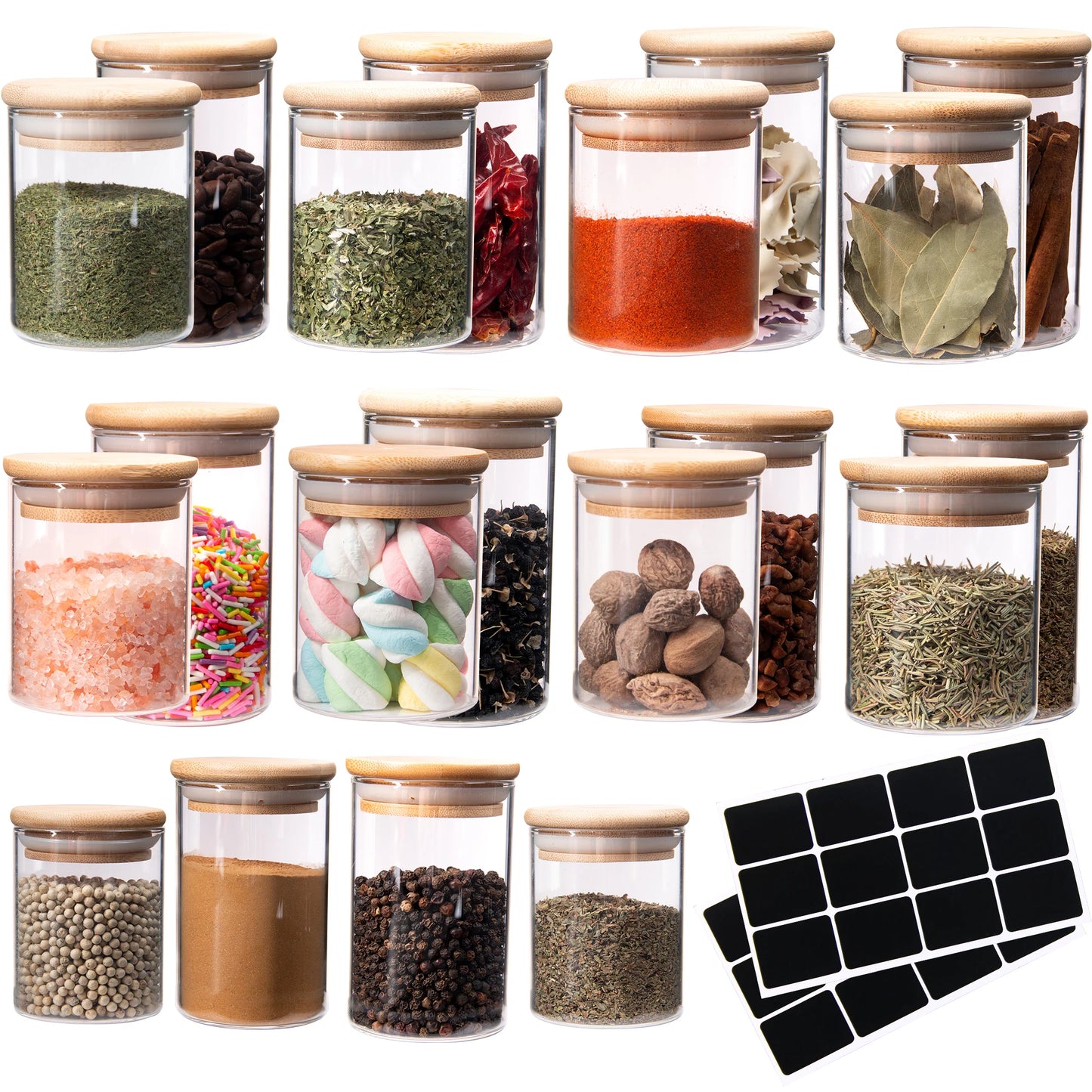 4oz Glass Spice Jars with Bamboo Lids