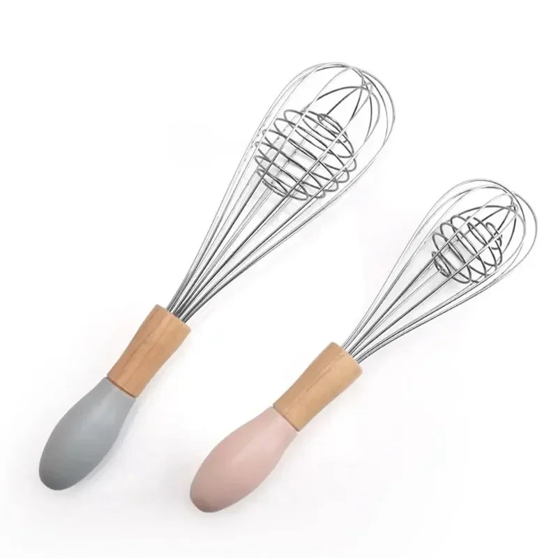 Manual Egg Blender with Wood Handle