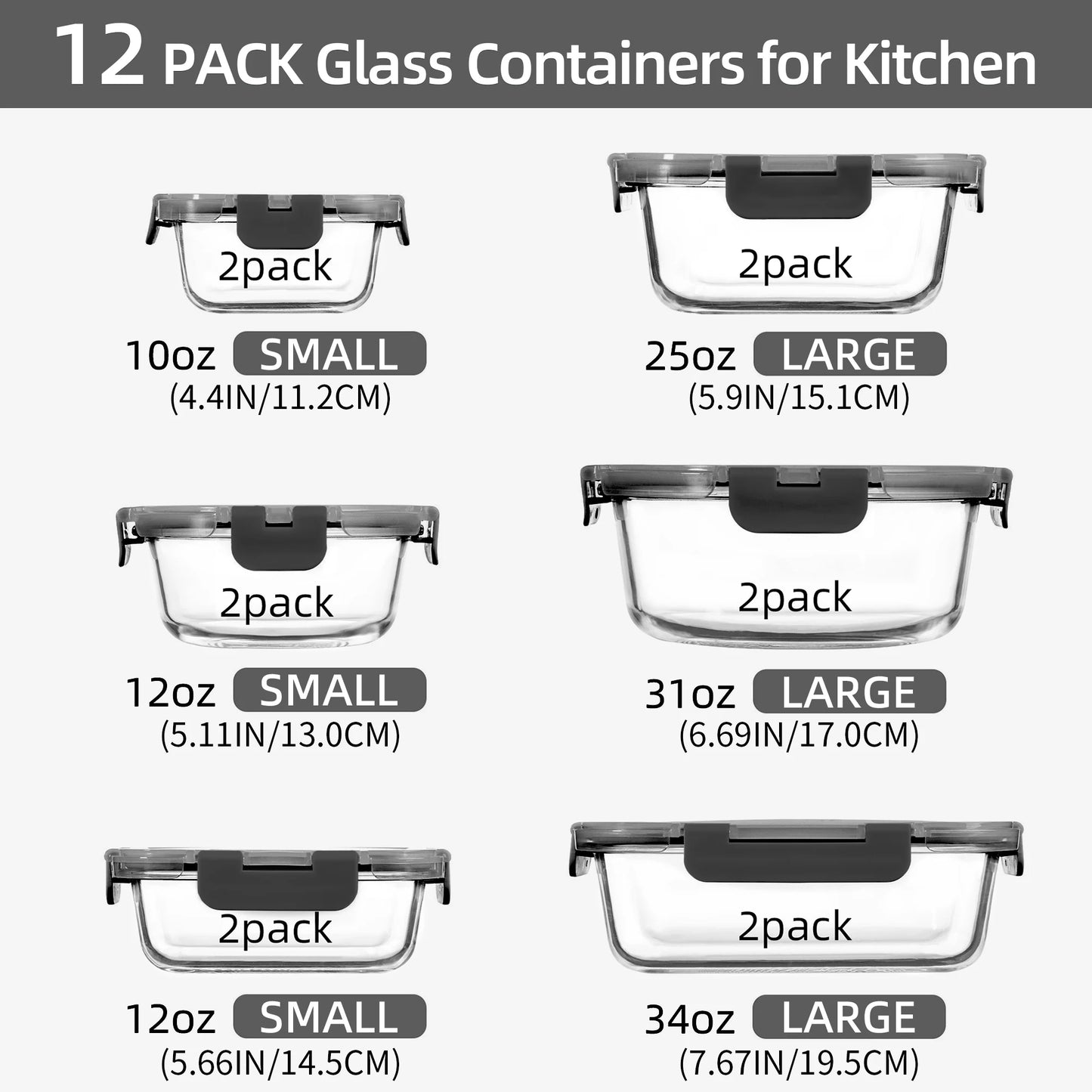 Glass Food Storage Containers with Lids