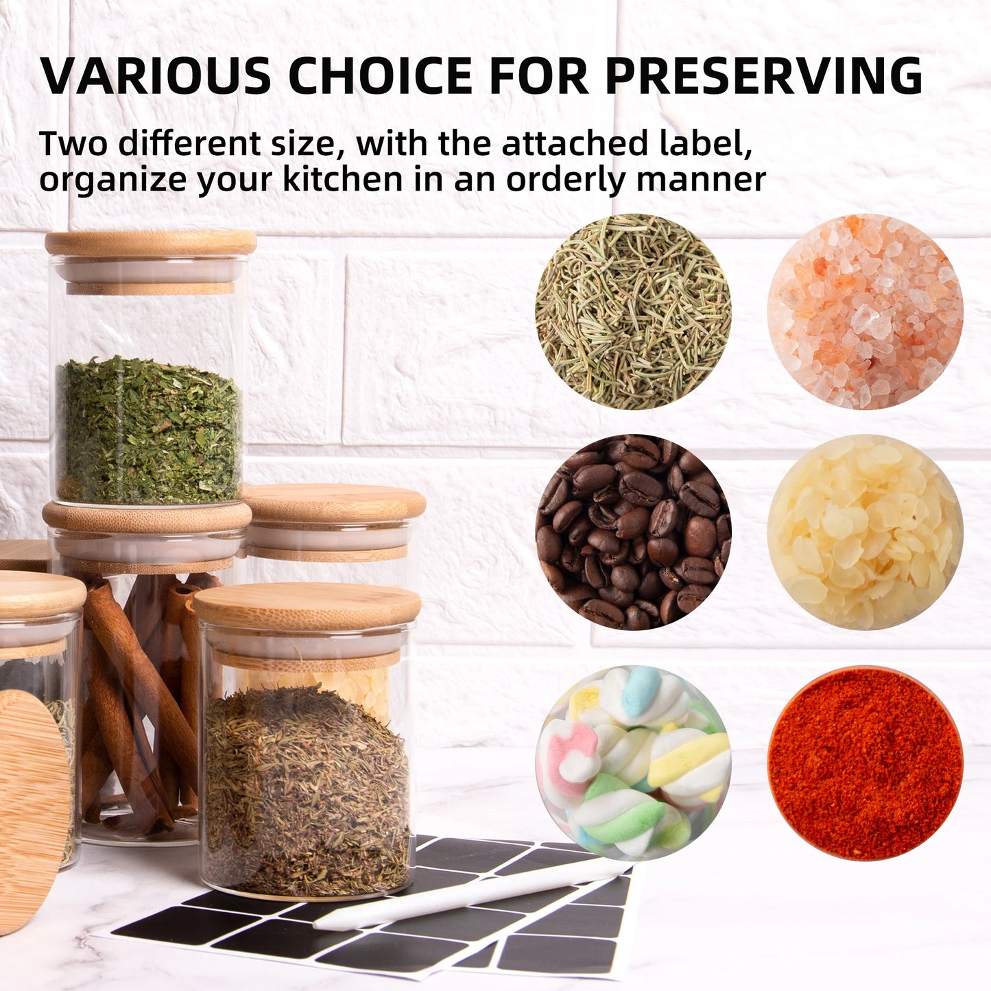 4oz Glass Spice Jars with Bamboo Lids